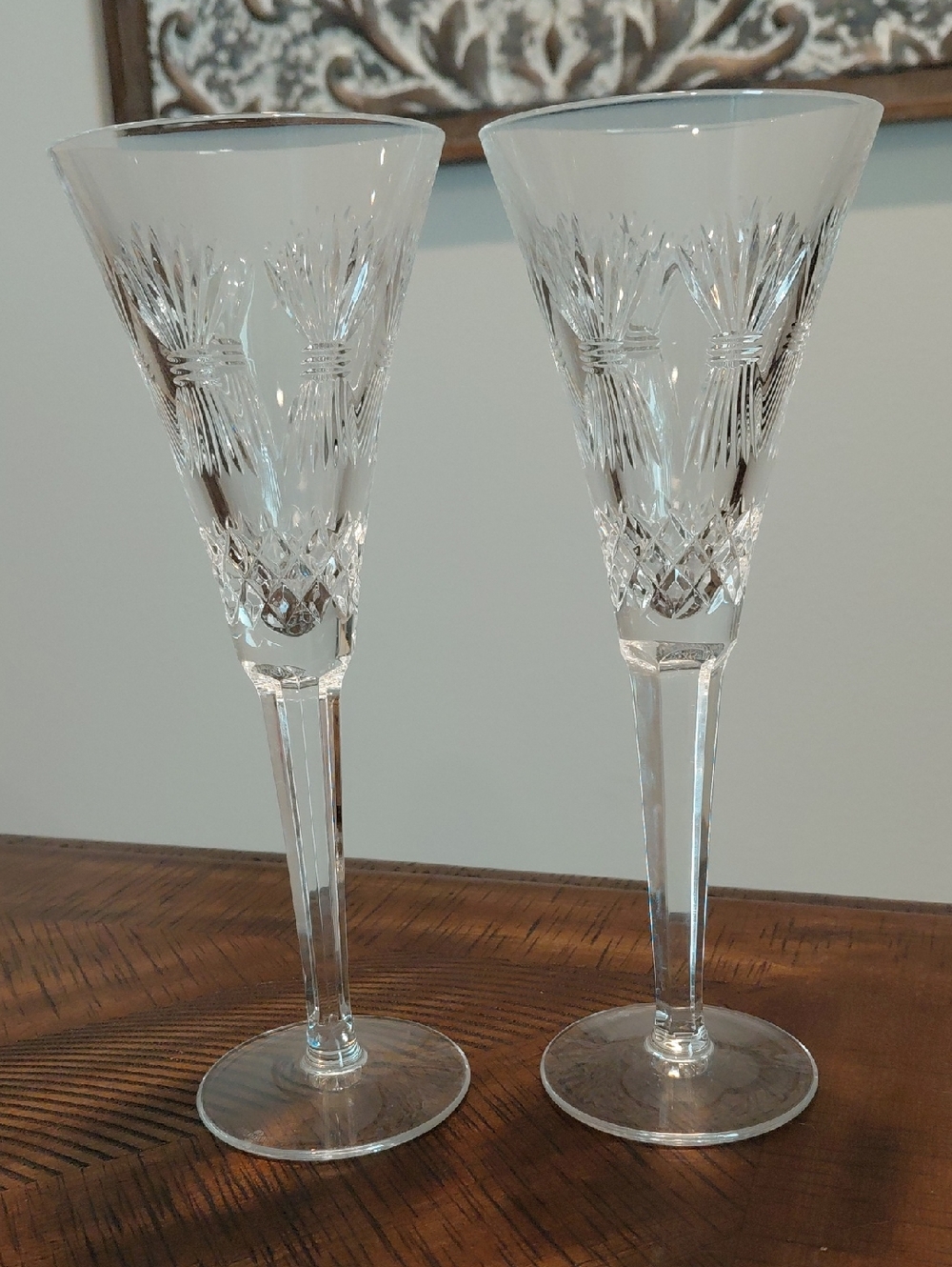 Vintage Waterford Millennium Series Prosperity Fluted Champagne Glasses